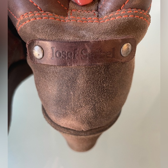 Joseph Seibel Brown Leather Ankle Boots / Wedge Booties - Size 10 US/ 40 EU 🌲 - Picture 7 of 14